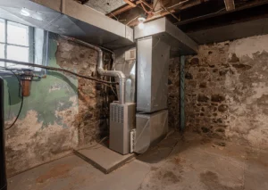 Furnace pilot light keeps going out in Lucia, NC: gas furnace and connected ductwork installed in an unfinished basement